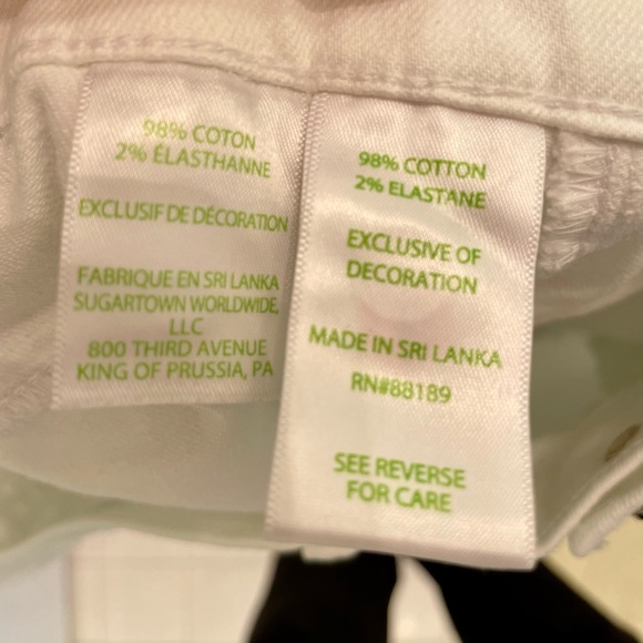 Lilly Pulitzer EUC Embroidered White Pants/Jeans Sz 4 - Picture 8 of 9